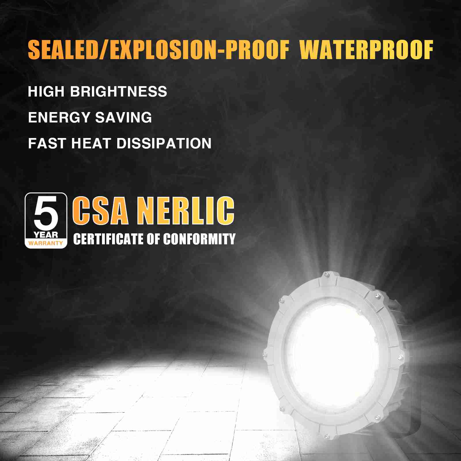 200w Led Explosion Proof Light Fixture 30000 Lumens Ac100 277v 5000k Ip66 C1d2 Etl Ul Listed12