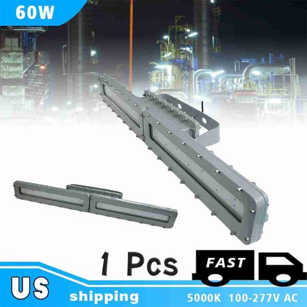 Explosion Proof Linear Lights 60w Ip66 5000k With 8,400lm Ac100 277v