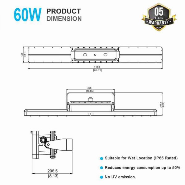 Explosion Proof Linear Lights 60w Ip66 5000k With 8,400lm Ac100 277v2