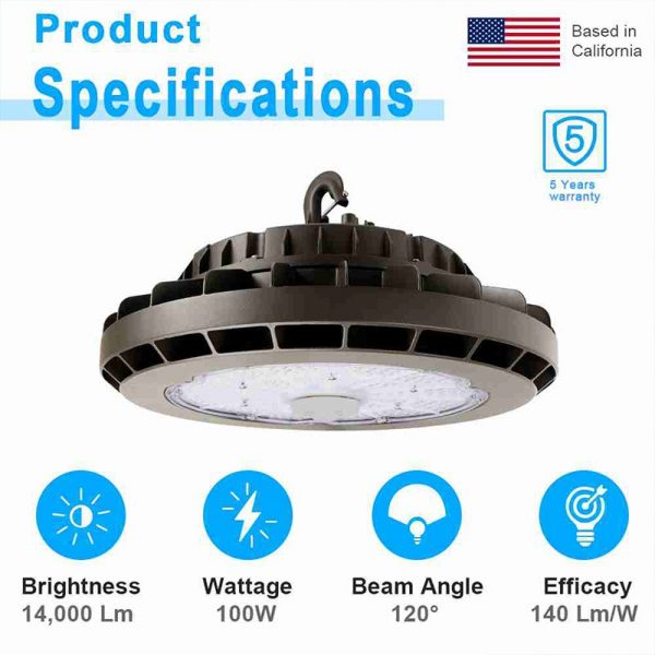 High Bay Ufo Led Lights 100w 14000lm 5000k With Ac347 480v