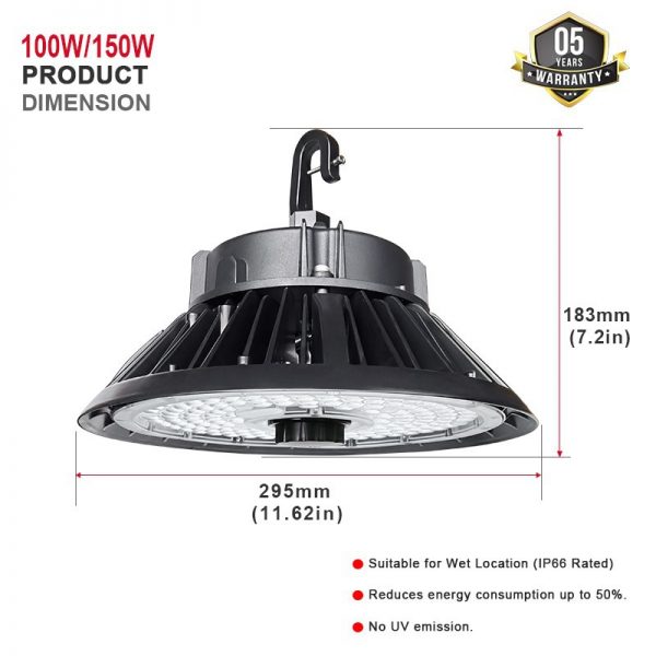 Led Ufo 250watt Black Shape 5000k With 200 480vac711