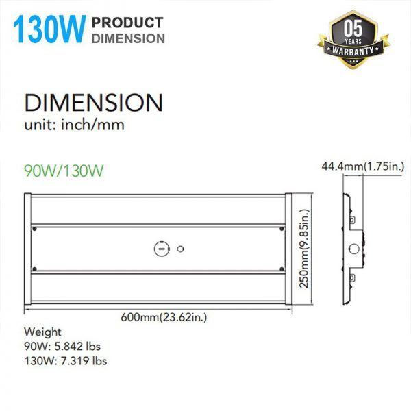 Linear High Bay Led 130w 5000k With 120 277vac 18,500lm For Supermarket6