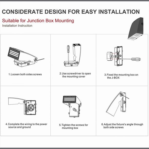 Outdoor Led Wall Pack 60w Ip65 5000k For Outdoor Building Lighting5