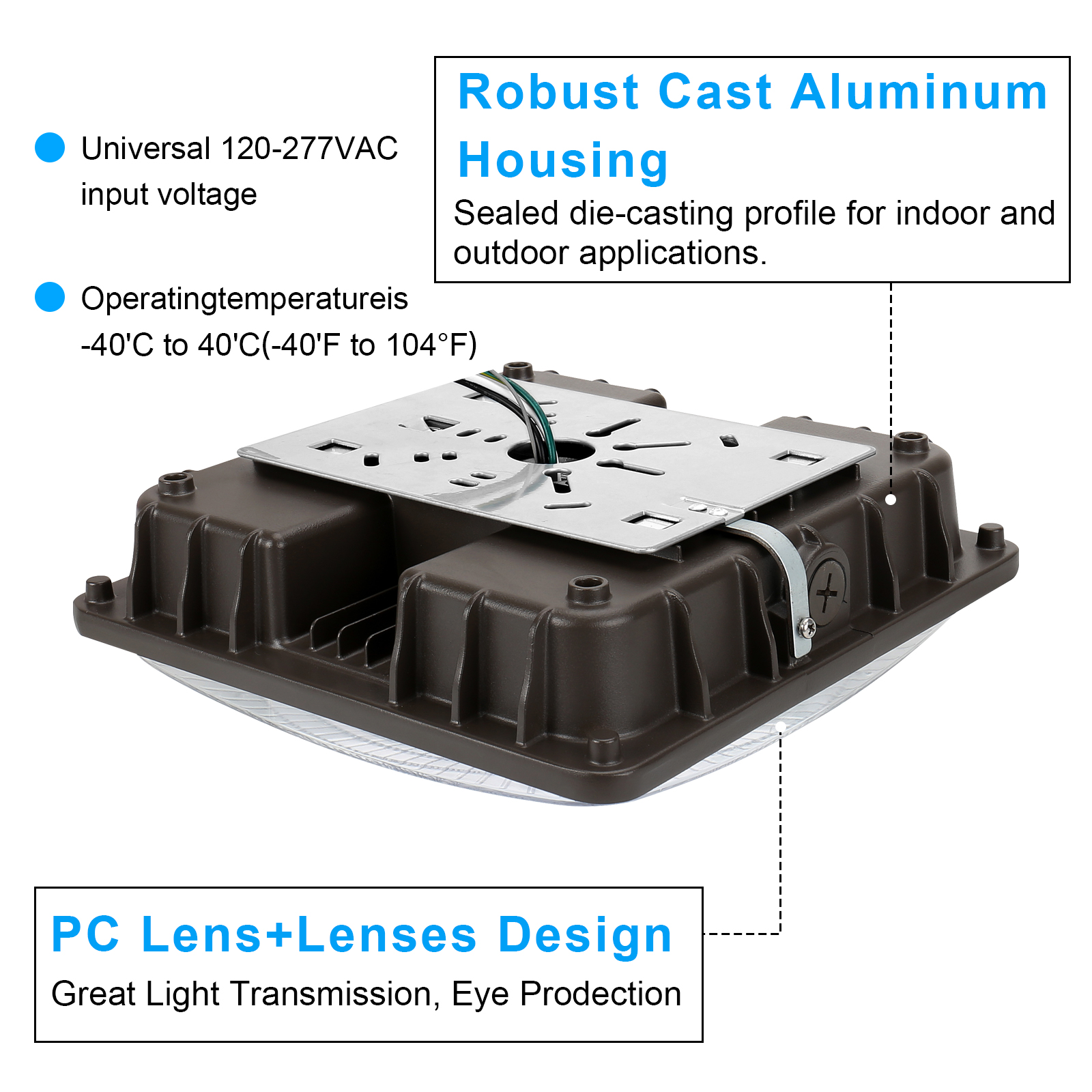 Gas Station Lights 40w 60w 120 277vac For Commercial Building (1)
