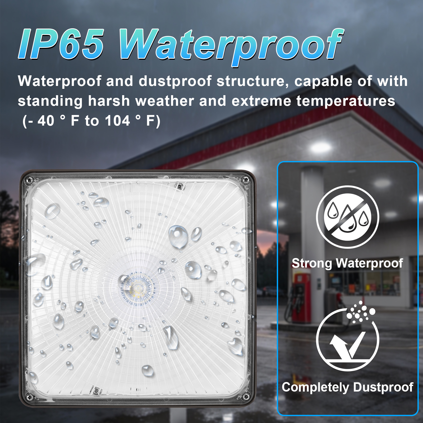 Gas Station Lights 40w 60w 120 277vac For Commercial Building (2)