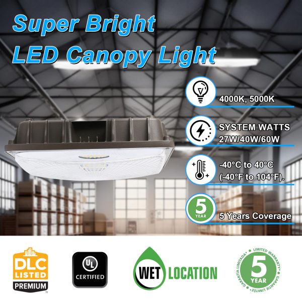 Gas Station Lights 40w 60w 120 277vac For Commercial Building (5)