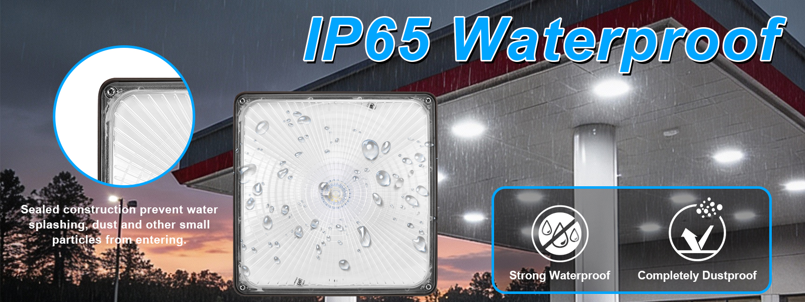 Gas Station Lights 40w 60w 120 277vac For Commercial Building (6)