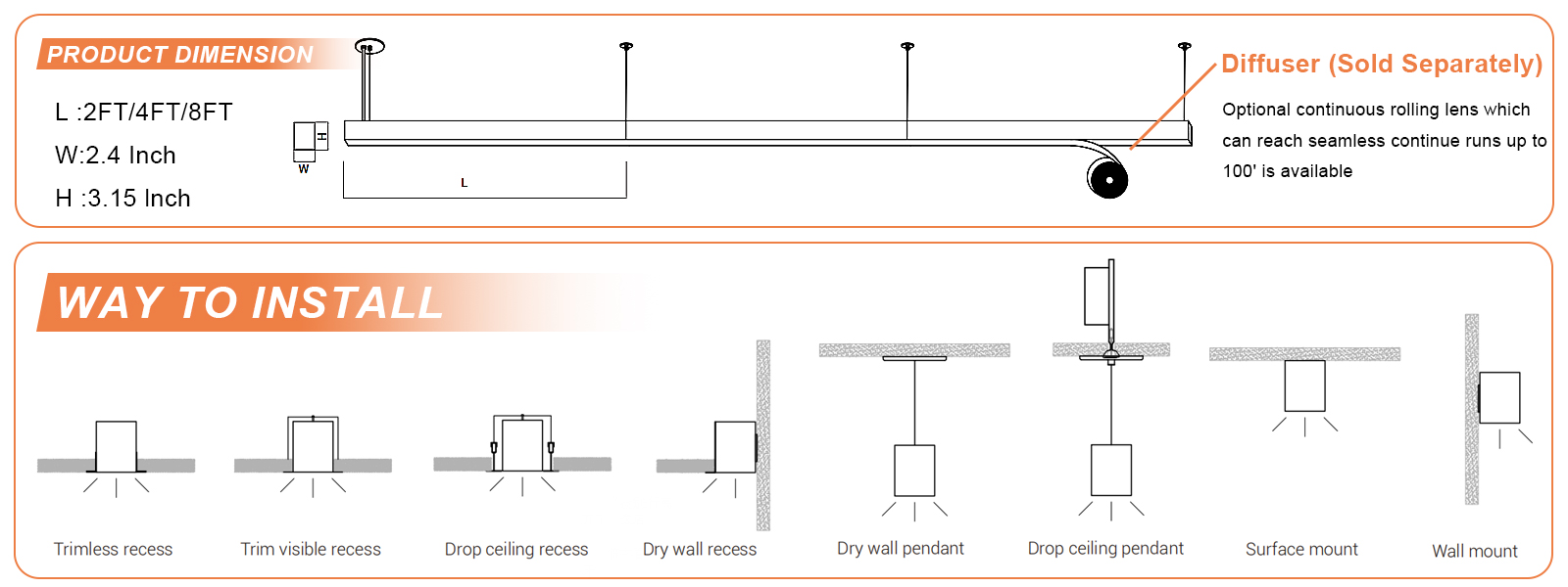 Led Architecture Linear Lights 20w 40w Wattage And Cct Adjustable 2700k3000k3500k4000k5000k For Barbershop (1)