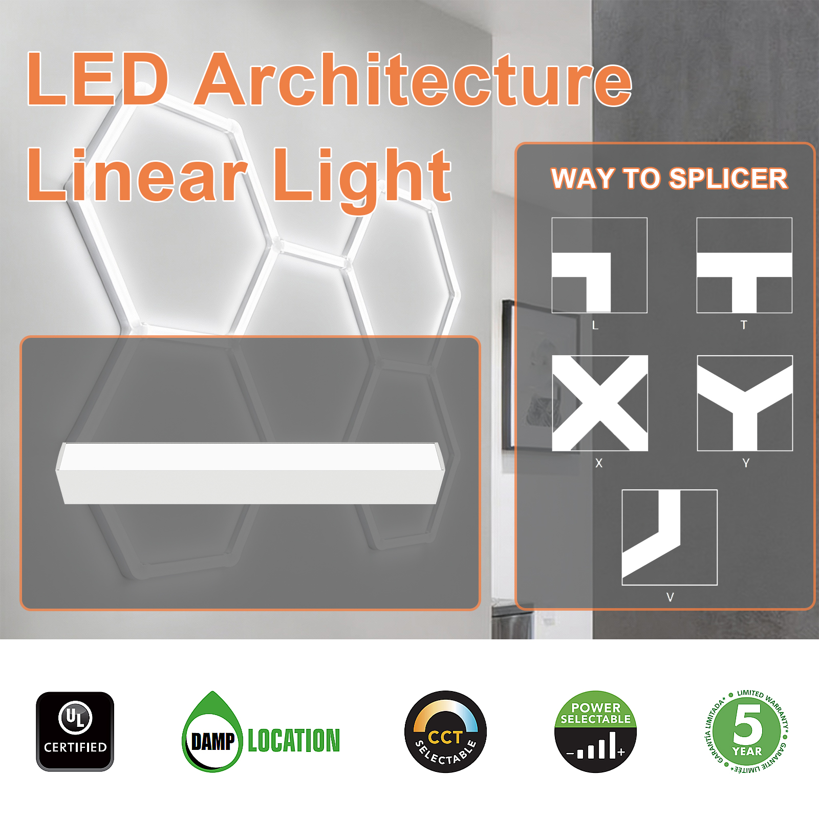 Led Architecture Linear Lights 20w 40w Wattage And Cct Adjustable 2700k3000k3500k4000k5000k For Barbershop (10)