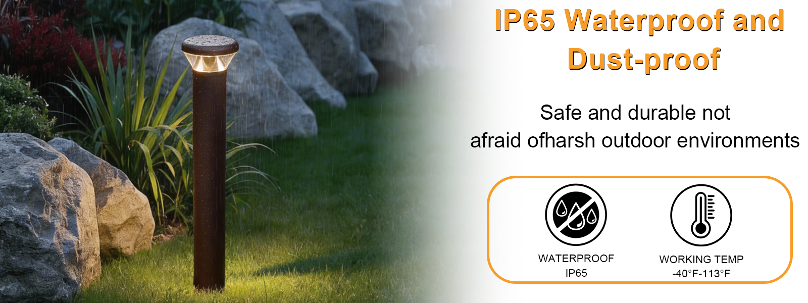 Led Bollard Lights 16w 26w Wattage And Cct Adjustable 3000k4000k5000k For Backyard (4)