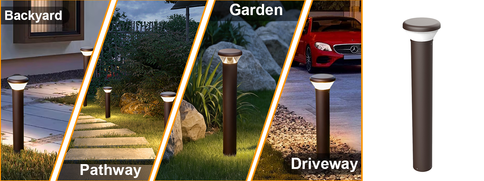 Led Bollard Lights 16w 26w Wattage And Cct Adjustable 3000k4000k5000k For Backyard (6)