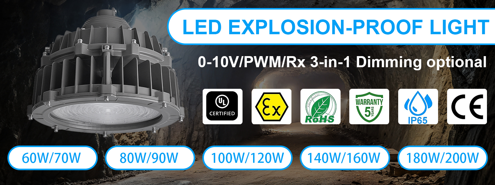 Led Hazardous Location High Bay Lights 100w 200w Wattage 5000k For Mines And Quarries (3)