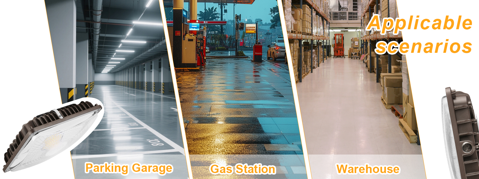 Led Canopy Lights 60w 110w Wattage And Cct Adjustable 120 277vac For Gas Station (8)