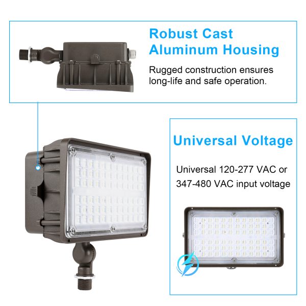 Led Flood Lights 120 277vac 347 480vac Voltage Ip65 Waterproof And Mounting Selectable For Courtyard (4)