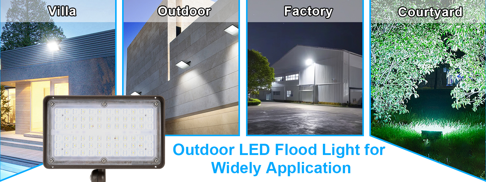 Led Flood Lights 120 277vac 347 480vac Voltage Ip65 Waterproof With Mount For Courtyard (1)