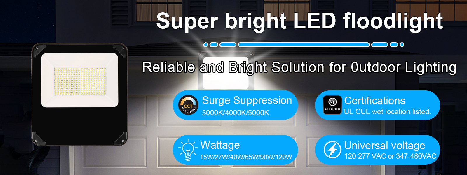 Led Flood Lights 120 277vac Voltage Ip65 Waterproof And Cct Adjustable 3000k4000k5000k With Photocell For Courtyard (2)