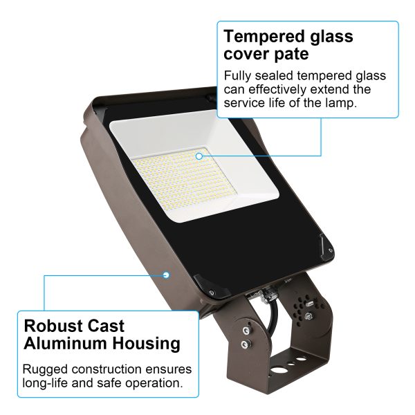Led Flood Lights 120 277vac Voltage Ip65 Waterproof And Cct Adjustable 3000k4000k5000k With Photocell For Courtyard (3)
