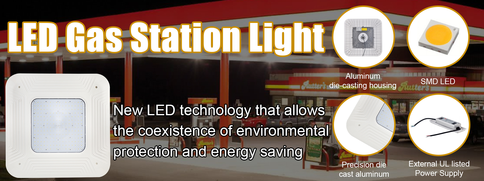 Led Gas Station Canopy Light 100 277vac 150w 5000k Ip65 With Etl Listed For Warehouse (3)