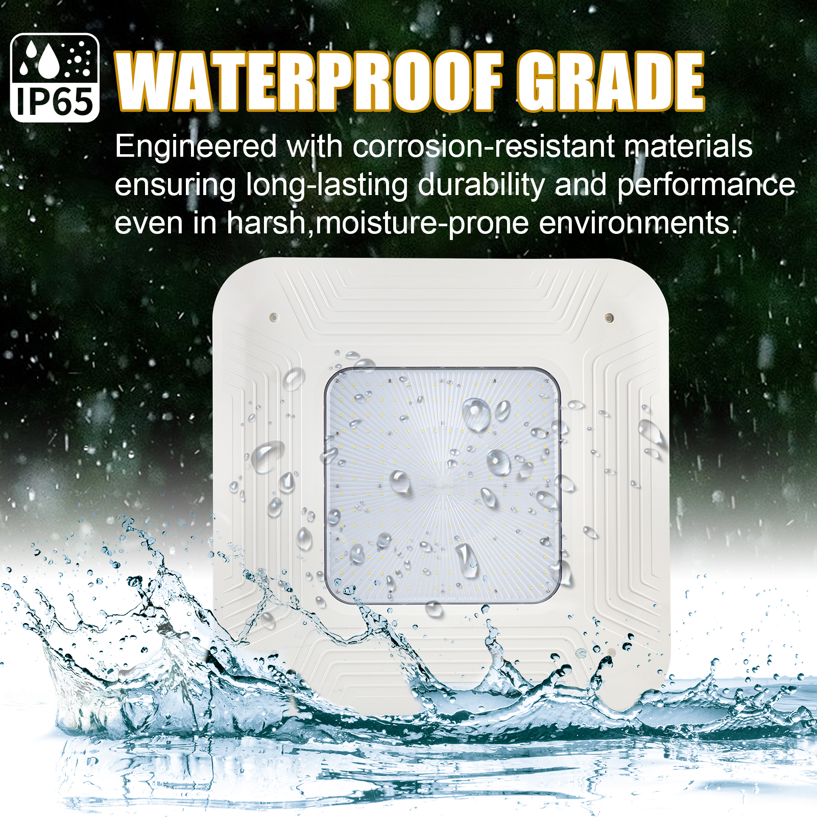 Led Gas Station Canopy Light 100 277vac 150w 5000k Ip65 With Etl Listed For Warehouse (5)