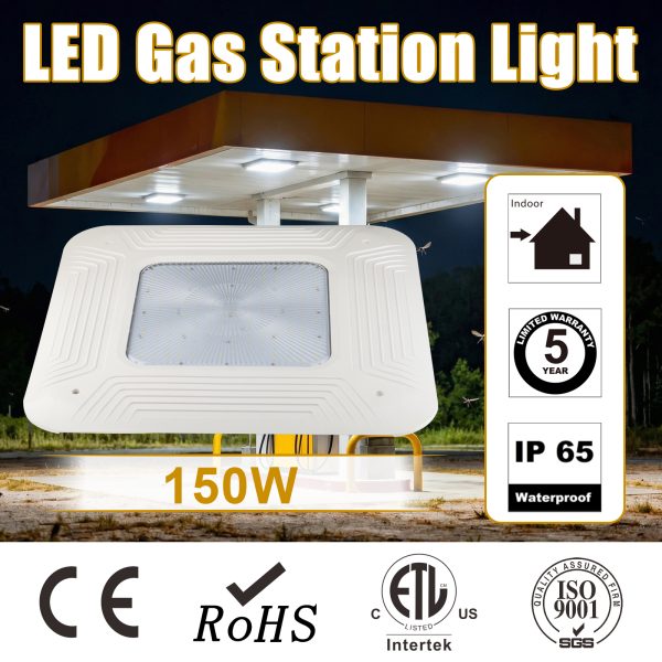 Led Gas Station Canopy Light 100 277vac 150w 5000k Ip65 With Etl Listed For Warehouse (8)