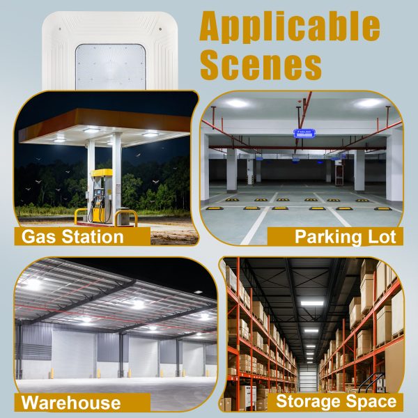 Led Gas Station Canopy Light 100 277vac 150w 5000k Ip65 With Etl Listed For Warehouse (9)