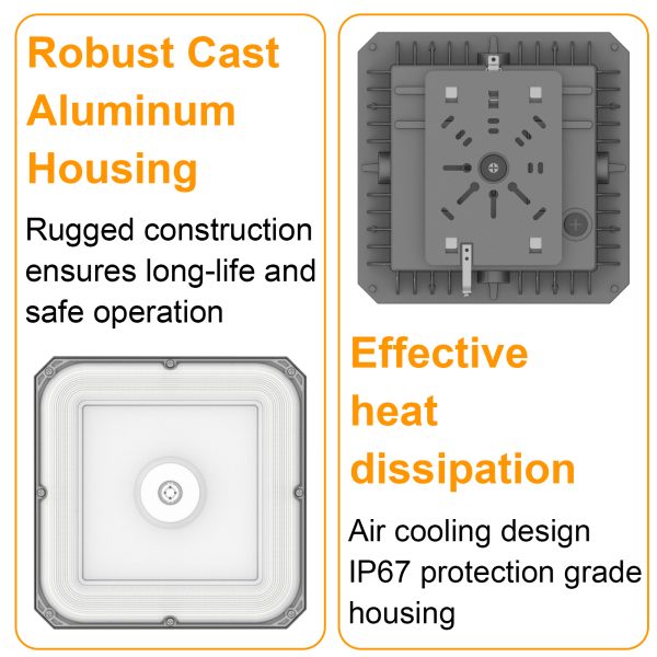 Led Gas Station Canopy Light 100 277vac Wattage Selectable 60w80w100w And Cct Adjustable 3000k4000k5000k Ip65 For Warehouse (3)
