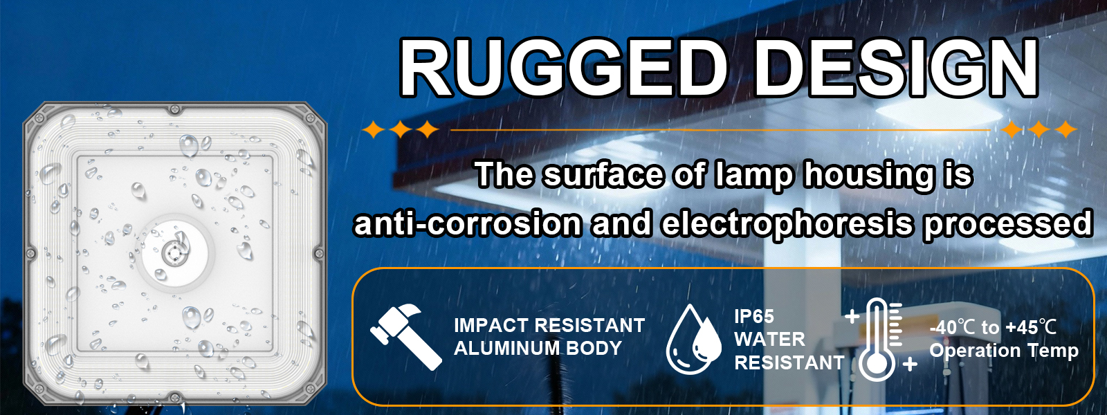 Led Gas Station Canopy Light 100 277vac Wattage Selectable 60w80w100w And Cct Adjustable 3000k4000k5000k Ip65 For Warehouse (3)