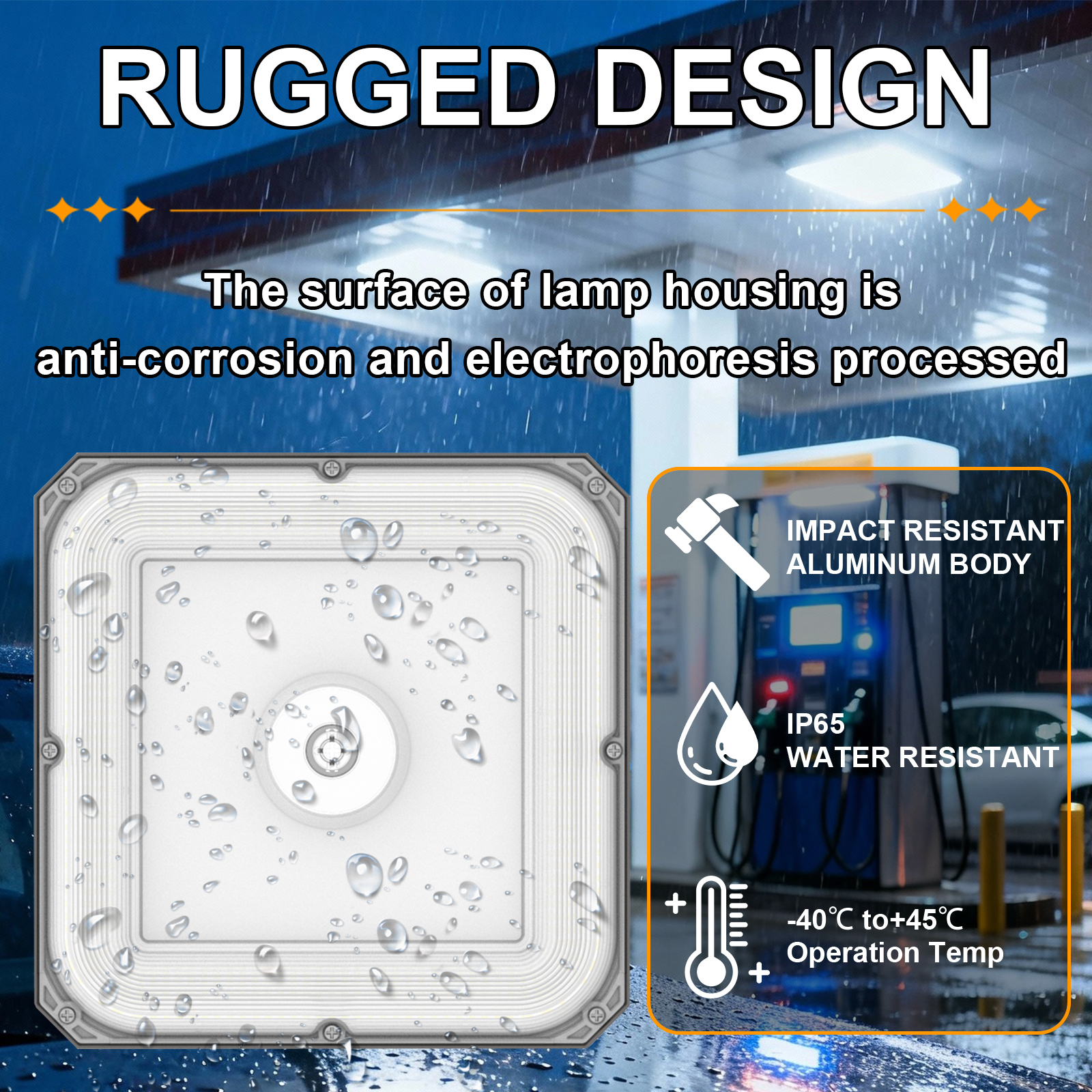 Led Gas Station Canopy Light 100 277vac Wattage Selectable 60w80w100w And Cct Adjustable 3000k4000k5000k Ip65 For Warehouse (4)