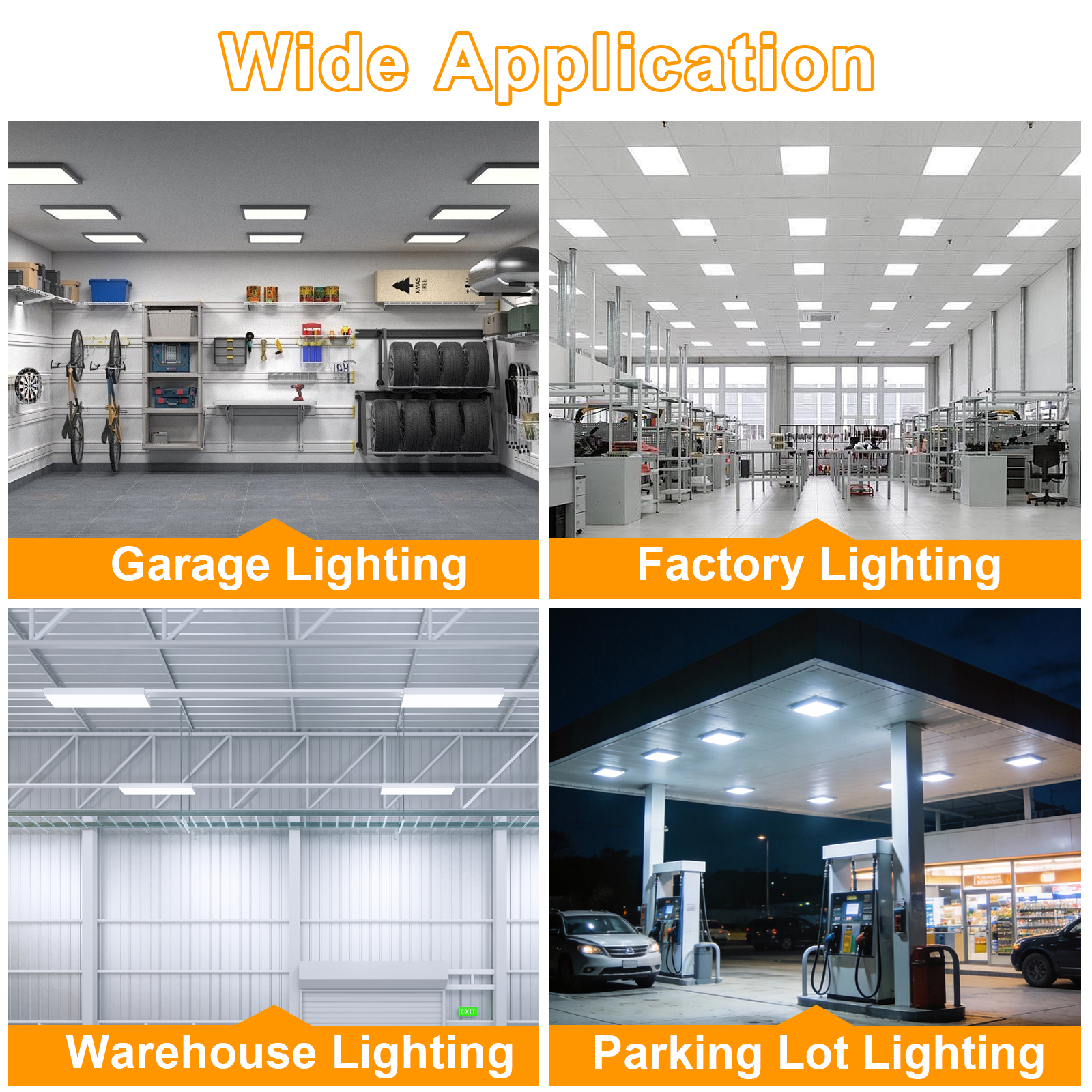 Led Gas Station Canopy Light 100 277vac Wattage Selectable 60w80w100w And Cct Adjustable 3000k4000k5000k Ip65 For Warehouse (8)