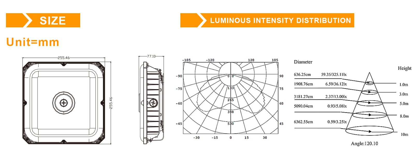 Led Gas Station Canopy Light 100 277vac Wattage Selectable 60w80w100w And Cct Adjustable 3000k4000k5000k Ip65 For Warehouse (8)
