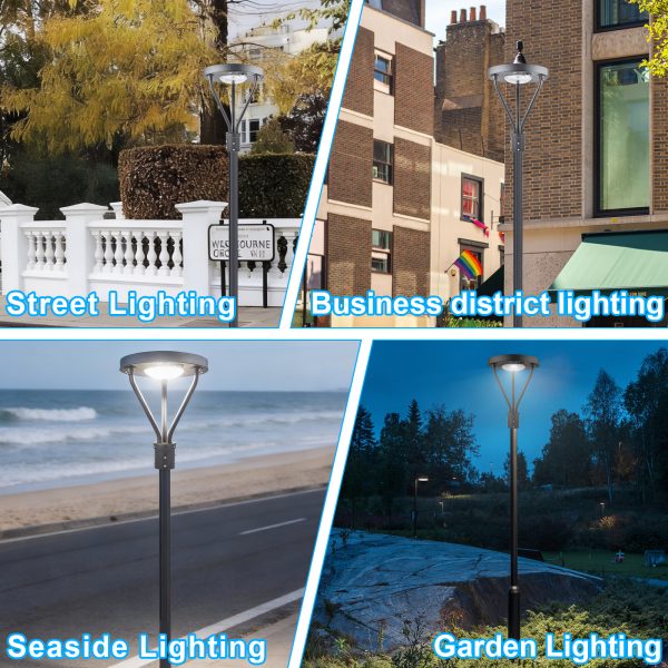 Led Solar Post Top Lights 100 277vac Ip65 And 25w 40w Wattage 5000k With Pir Sensor For Gardens (7)