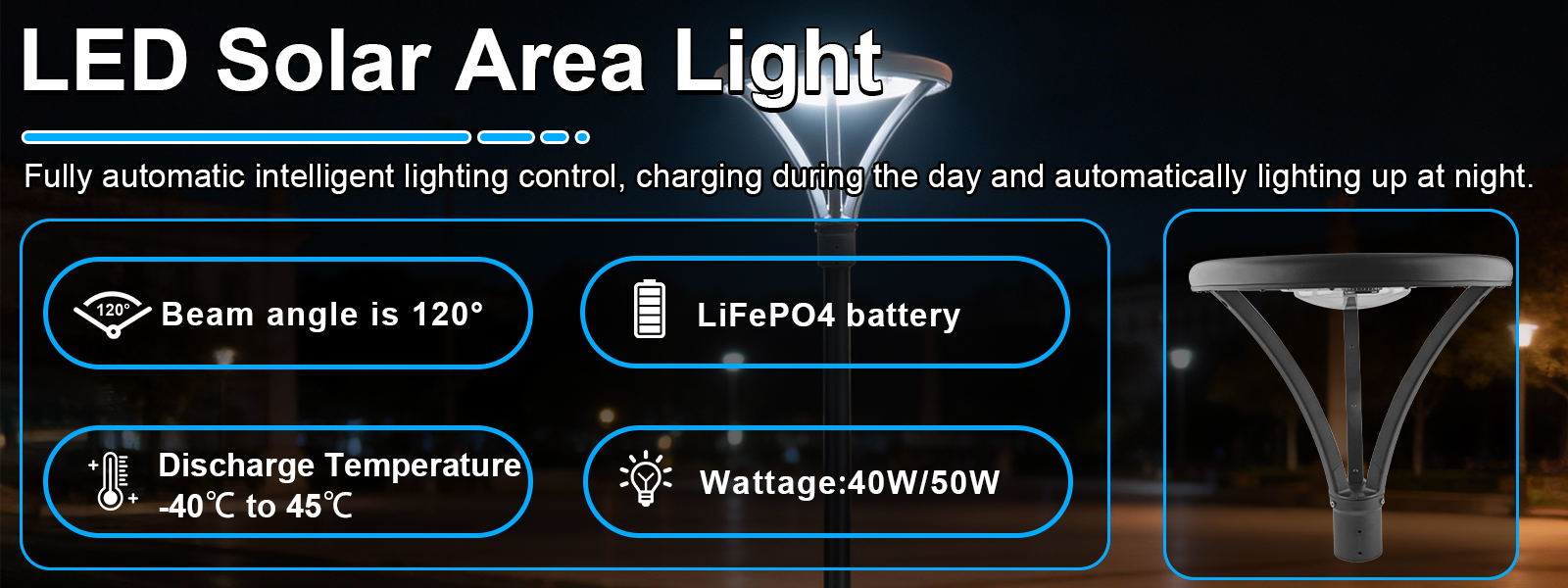Led Solar Post Top Lights 40w 50w Ip65 Waterproof 5000k With Pir Sensor And Tenon Size 62mm78mm For Gardens (8)
