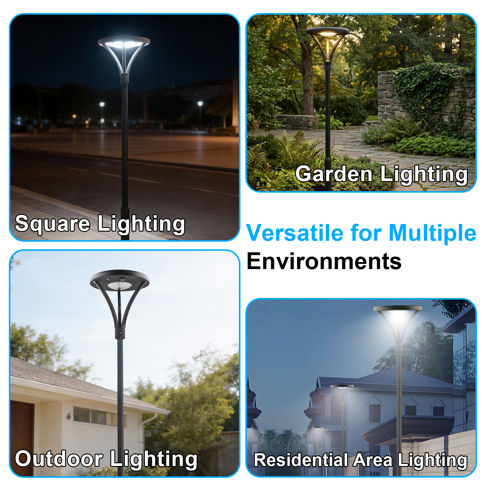 Led Solar Post Top Lights 40w 50w Ip65 Waterproof 5000k With Pir Sensor And Tenon Size 62mm78mm For Gardens (9)