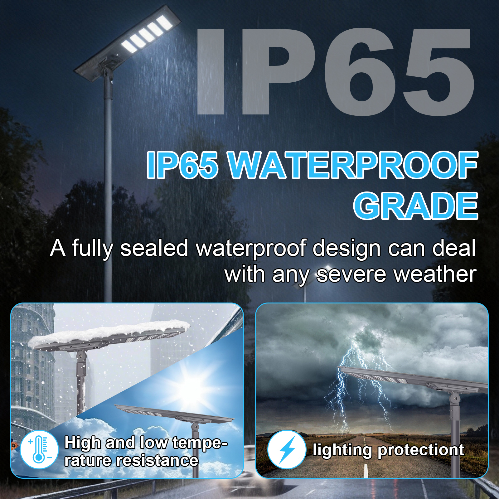 Led Solar Street Lights 150w 200w Ip65 Waterproof 5000k Dusk To Dawn With Pir Sensor For Parking Lots (4)