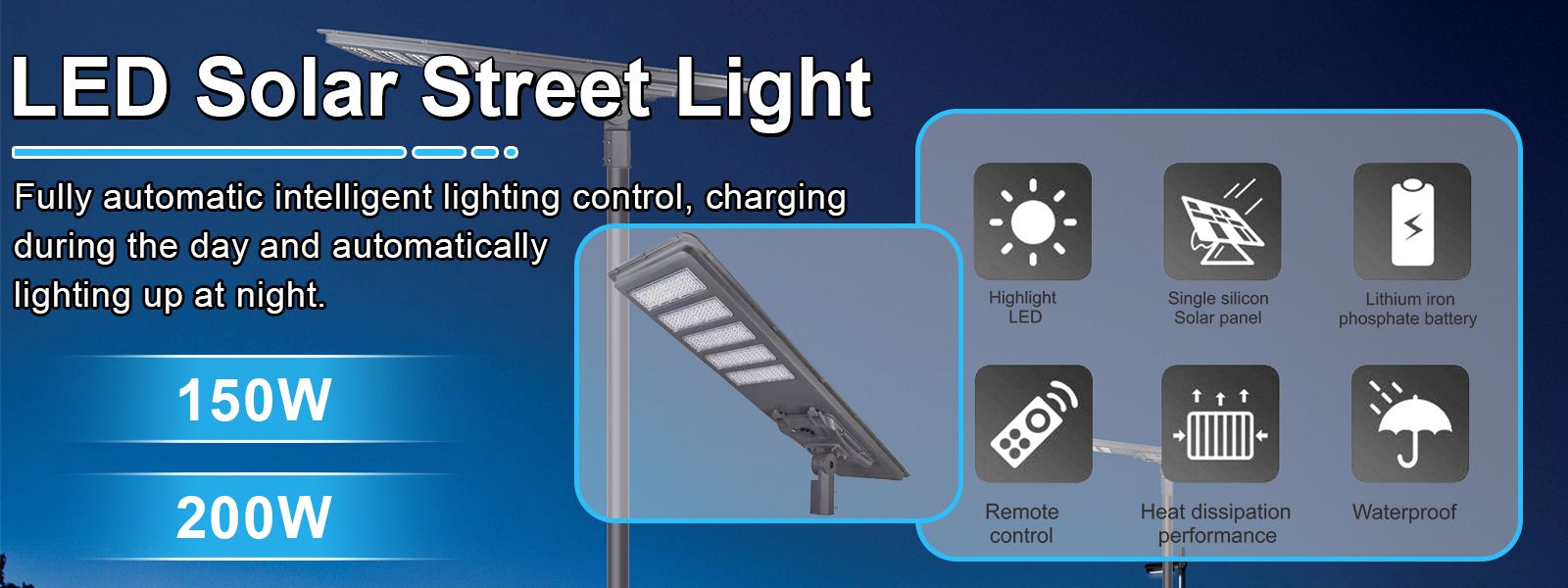 Led Solar Street Lights 150w 200w Ip65 Waterproof 5000k Dusk To Dawn With Pir Sensor For Parking Lots (6)