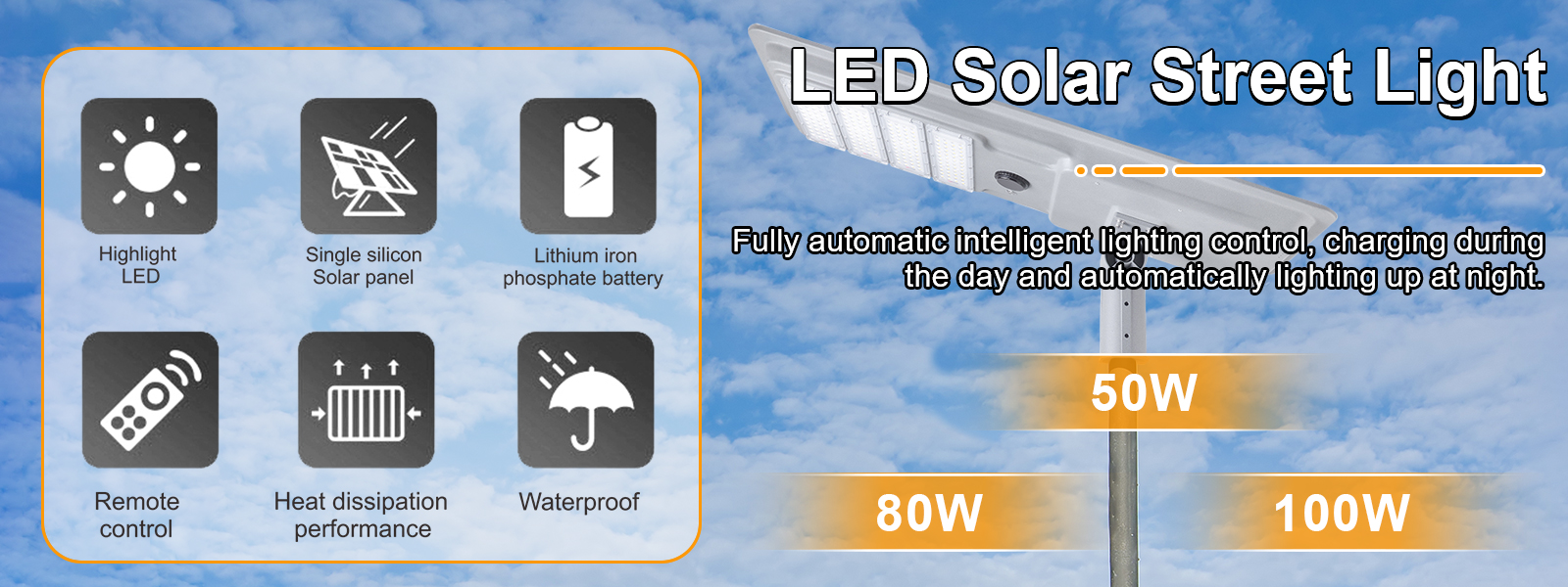 Led Solar Street Lights 50w 80w 100w Ip65 Waterproof 5000k With Pir Sensor For Courtyard (5)