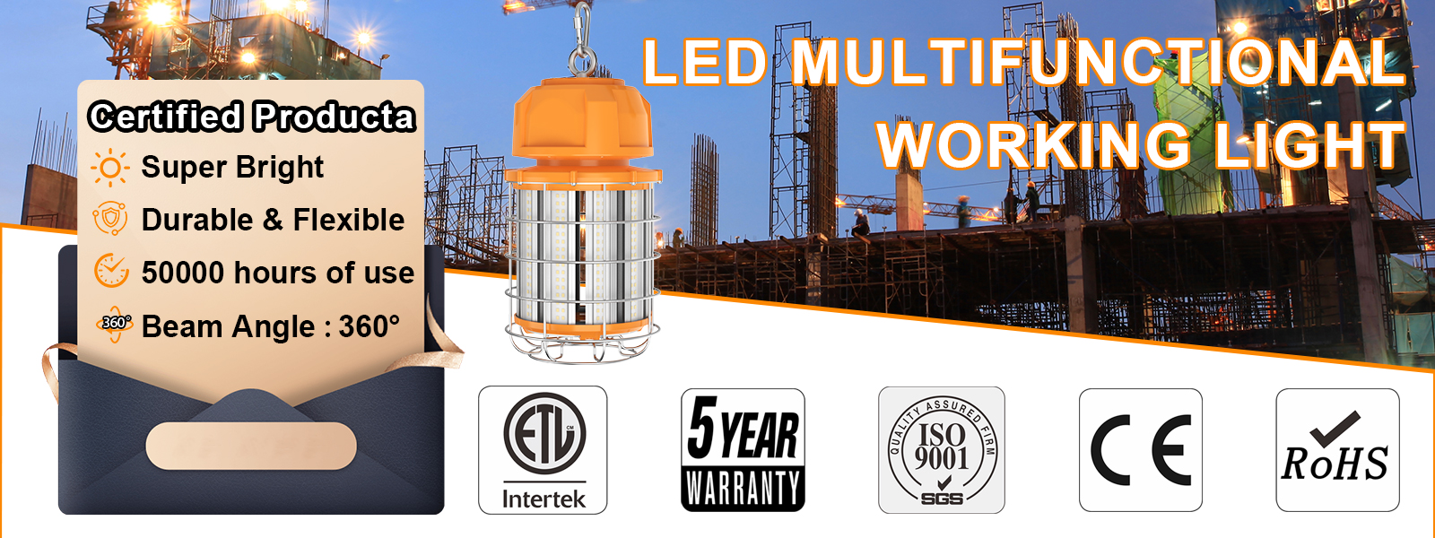 Led Temporary Work Lights 100 277vac Wattage Ajustable 80w100w120w150w 5000k For Garage (8)