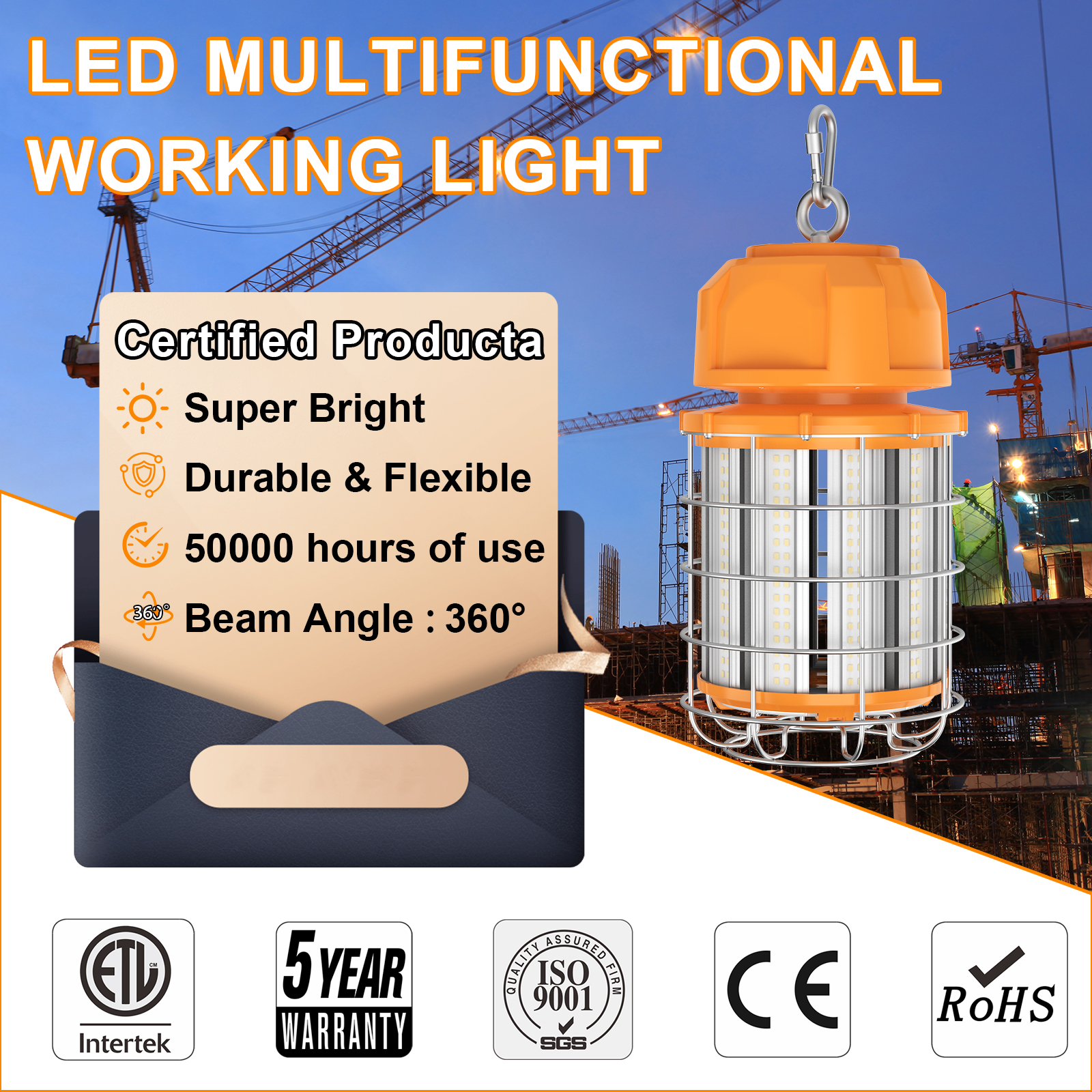 Led Temporary Work Lights 100 277vac Wattage Ajustable 80w100w120w150w Ip64 5000k For Garage (13)