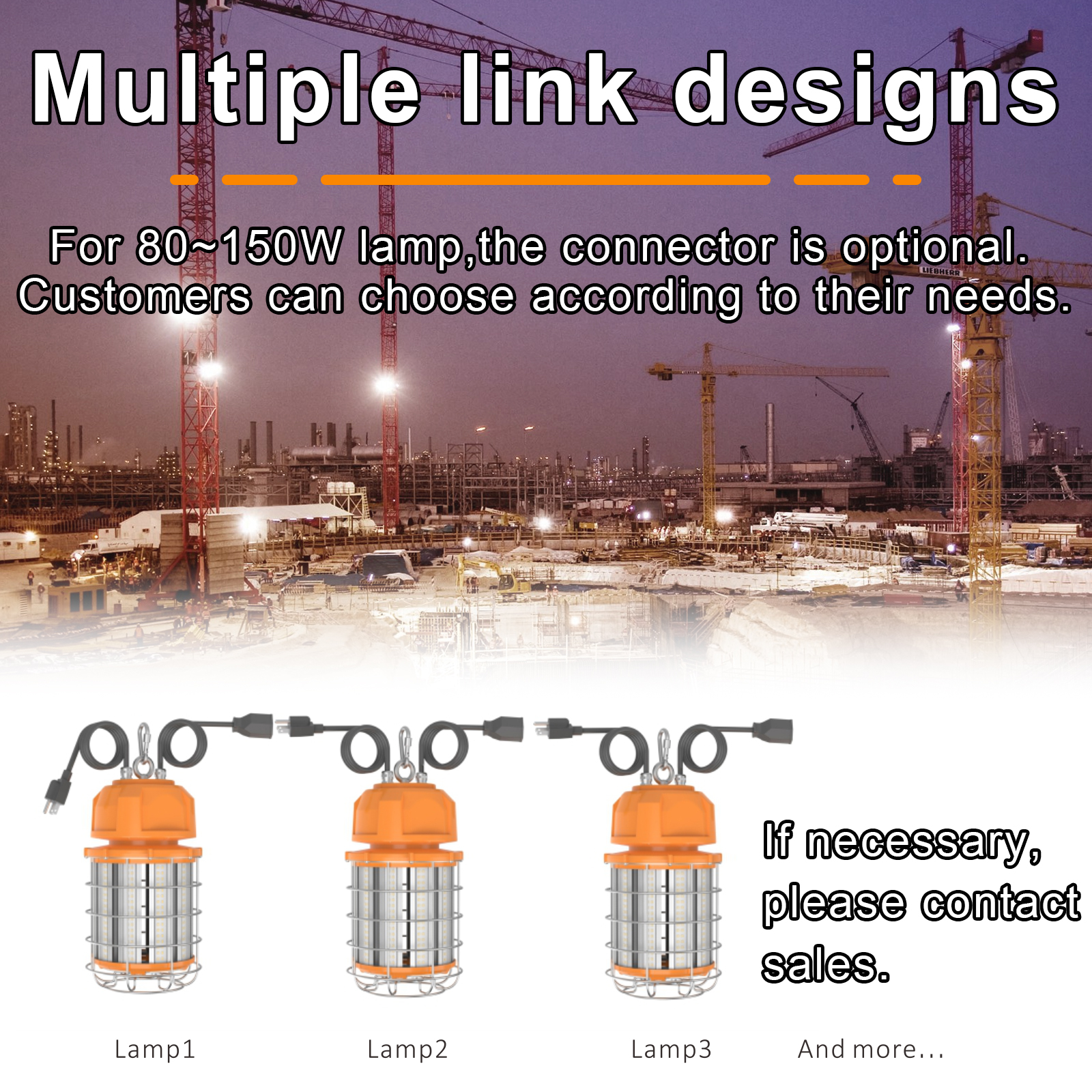 Led Temporary Work Lights 100 277vac Wattage Ajustable 80w100w120w150w Ip64 5000k For Garage (15)
