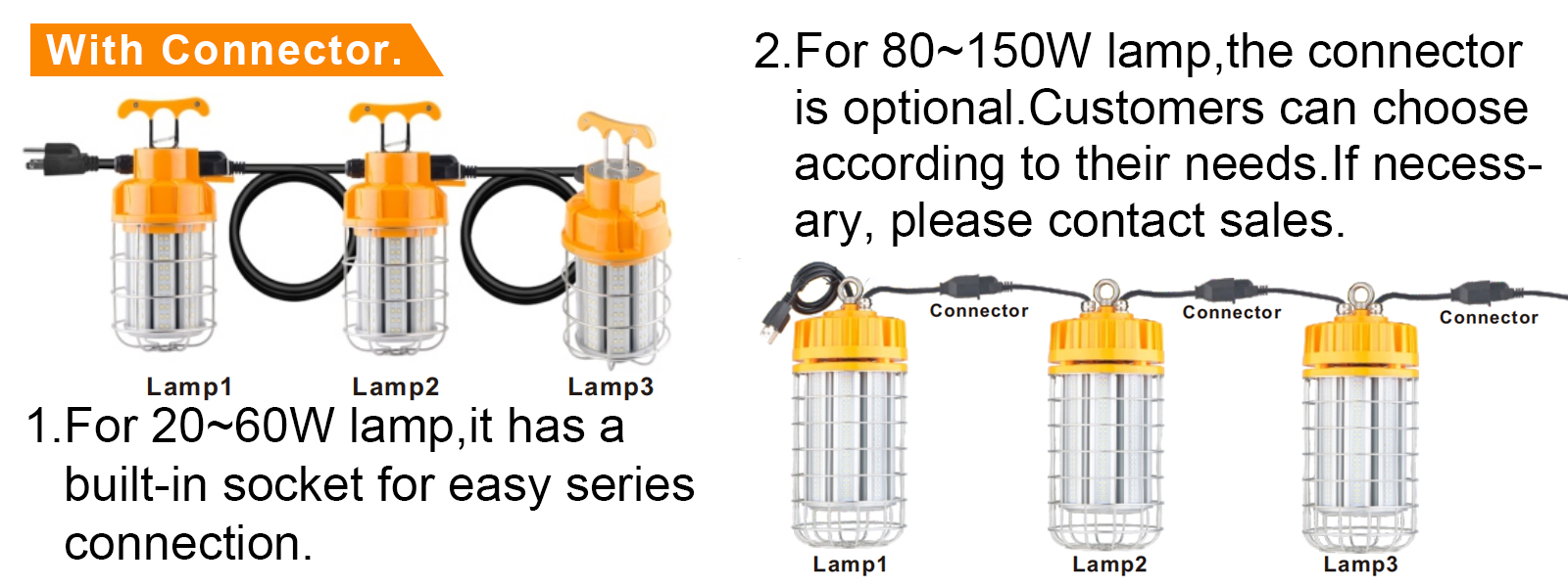 Led Temporary Work Lights Linkable 100 277vac 100w 150w 5000k With Hook For Garage (3)