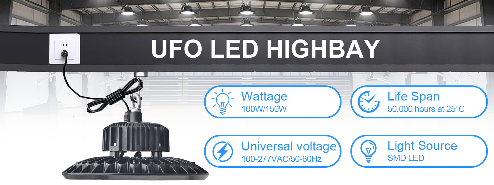 Ufo Led Highbay Light 60w 100w 150w 240w 5000k 120 Degree With Ul Listed Driver For Warehouse (5)