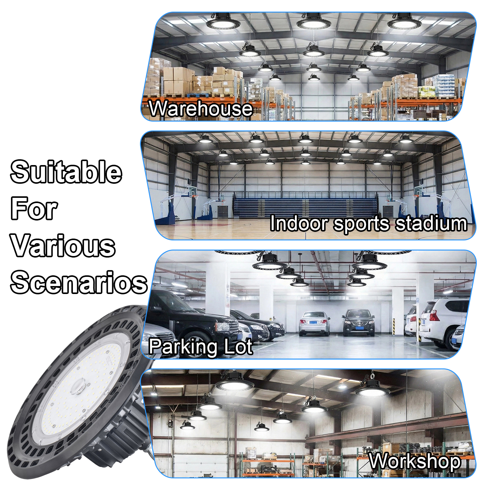 Ufo Led Highbay Light 60w 100w 150w 240w 5000k 120 Degree With Ul Listed Driver For Warehouse (8)