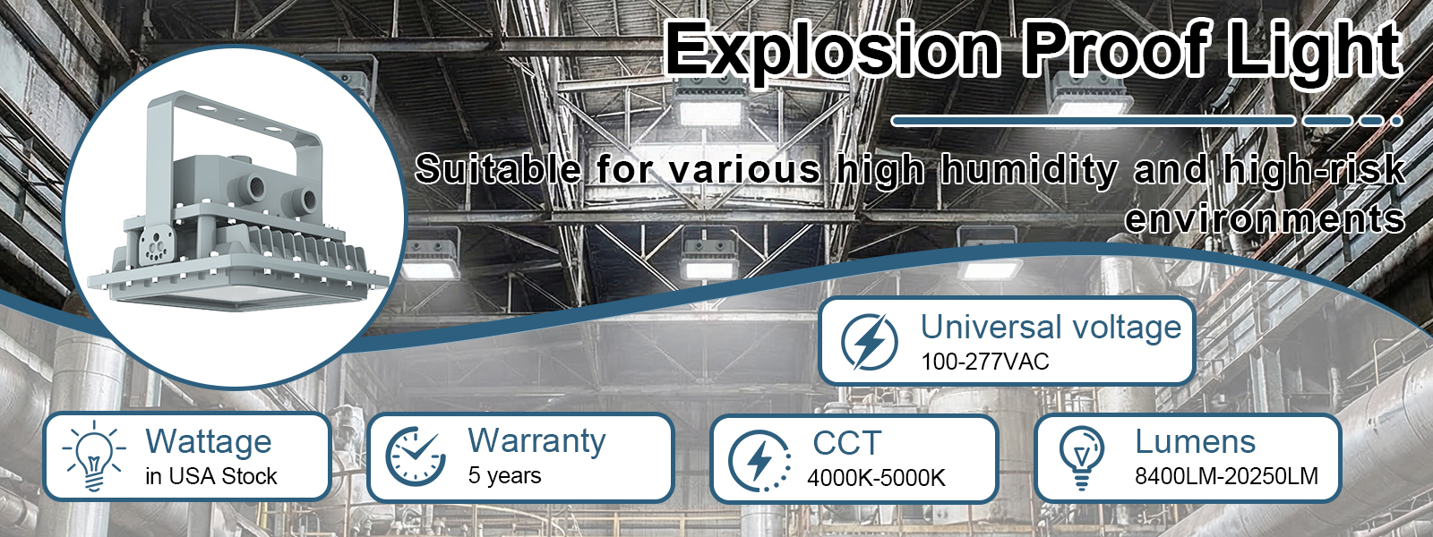 Hazardous Led Flood Explosion Proof Lights 60w 80w 100w 150w 5000k Ip65 With Etl Ul Listed For Fossil Field (6)