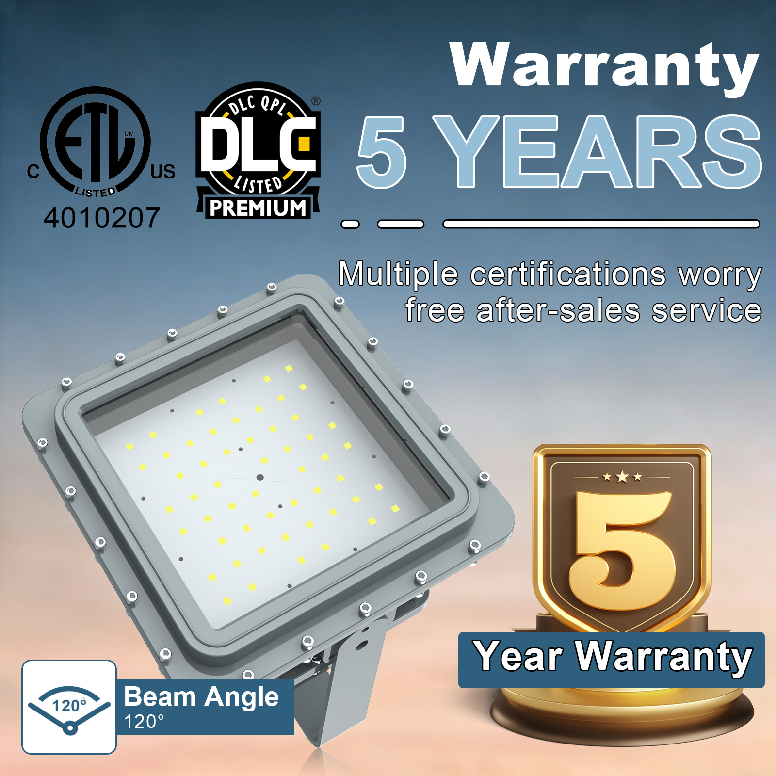 Hazardous Led Flood Explosion Proof Lights 60w 80w 100w 150w 5000k Ip65 With Etl Ul Listed For Fossil Field (7)