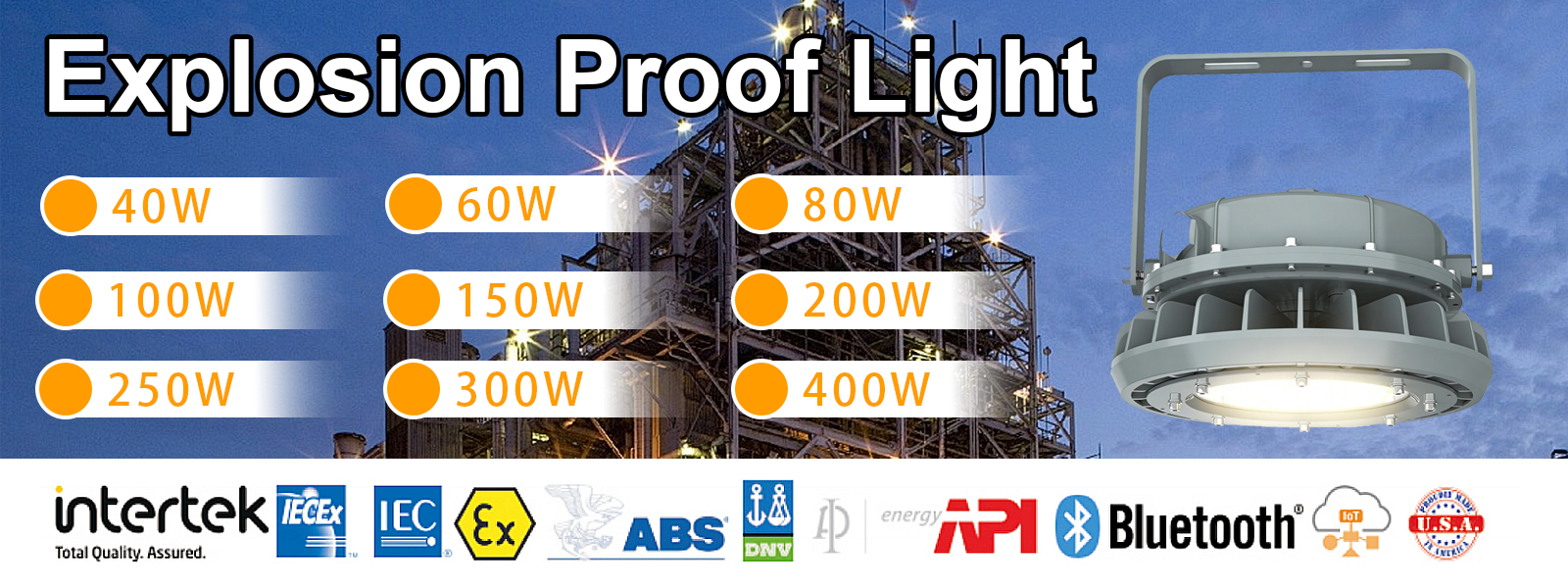 Led Explosion Proof Lights 40w 60w 80w 100w 150w 200w 250w 300w 400w 5000k Ip65 With Etl Ul Listed For Hazardous Locations (8)