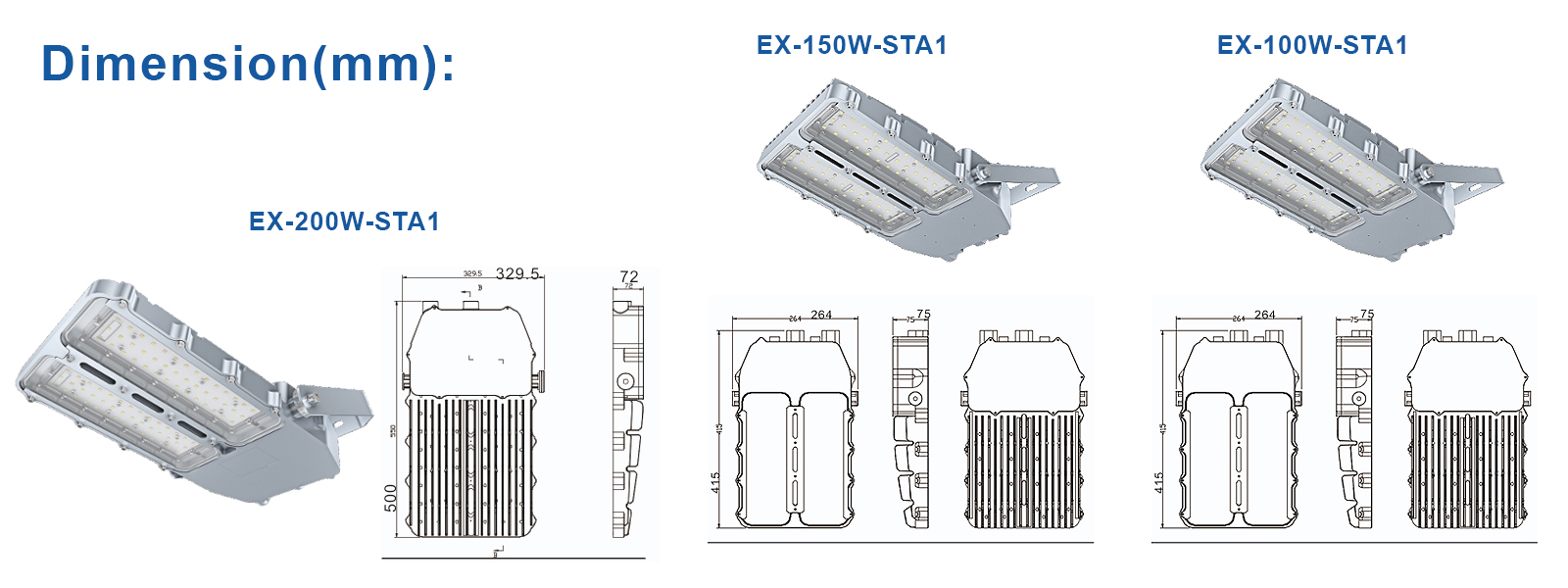 Led Explosion Proof Street Lights 100w 150w 200w 5000k Ip66 With Etl Ul Listed For Petrochemical Plant (10)
