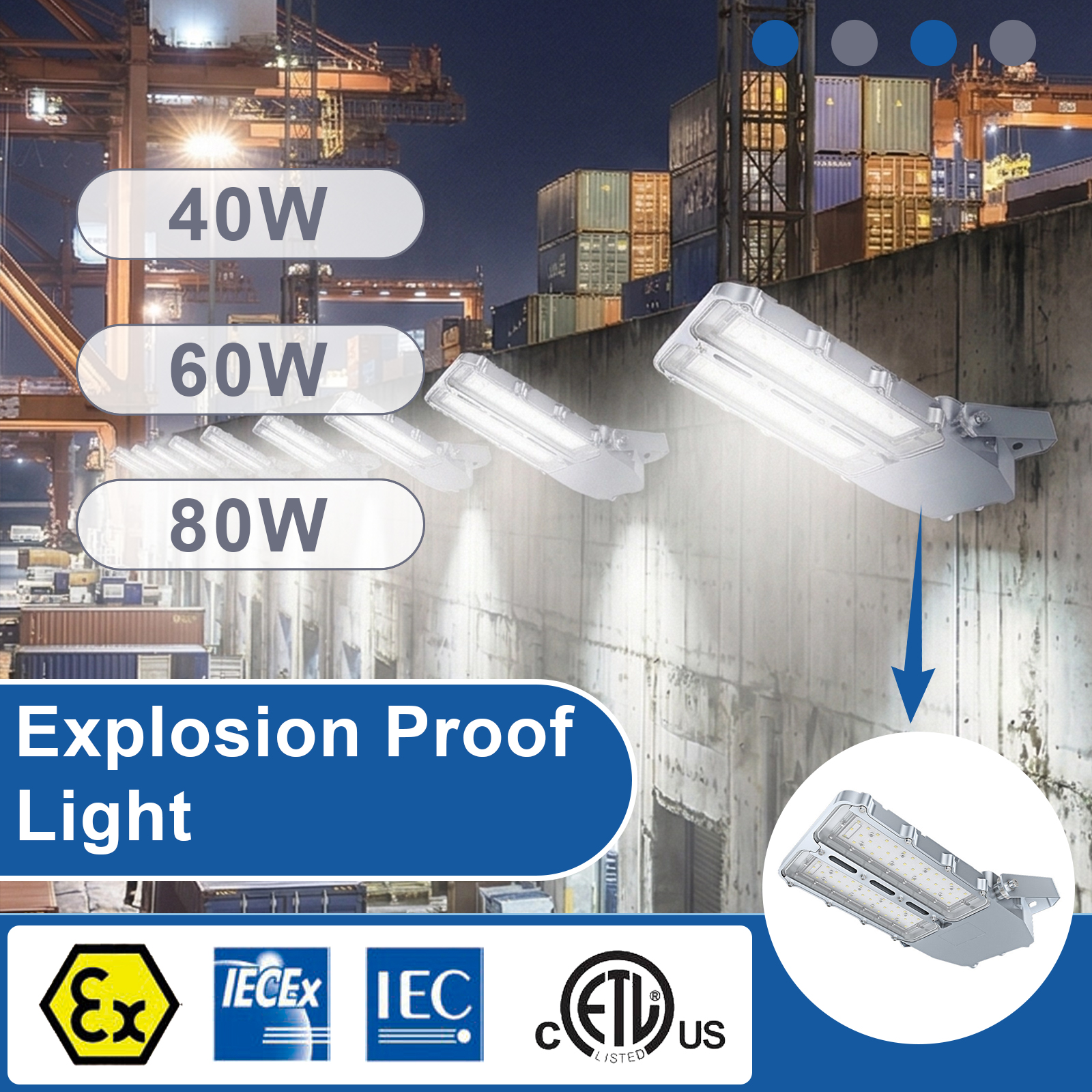 Led Explosion Proof Street Lights 100w 150w 200w 5000k Ip66 With Etl Ul Listed For Petrochemical Plant (7)