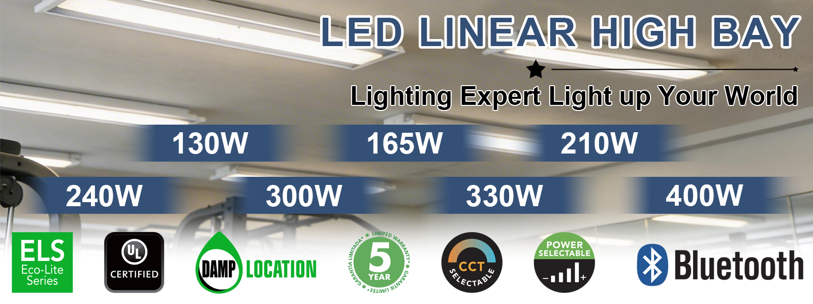 Led Linear High Bay Light 130w 165w 210w 240w 300w 330w 400w And Cct Adjustable 4000k5000k With Dlc Listed For Warehouse (7)