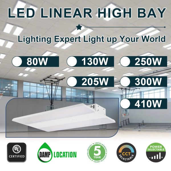 Led Linear High Bay Light 80w 130w 160w 205w 250w 300w 410w Wattage Selectable And Cct Adjustable 4000k5000k For Gymnasium (17)