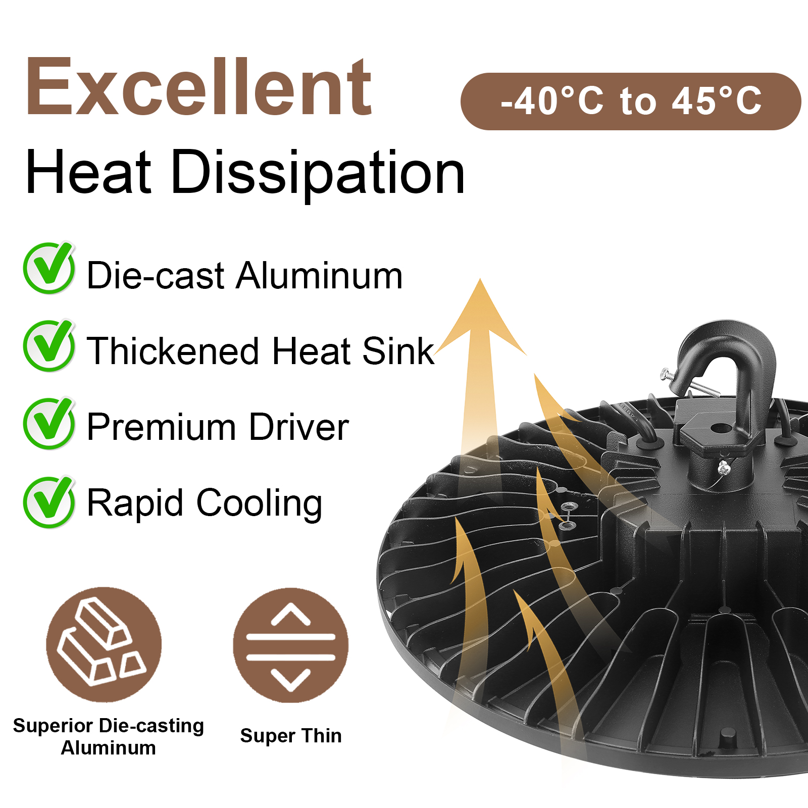 Led Ufo High Bay Light 100w 150w 160w 210w 230w 235w And Cct Ajustable 3000k4000k5000k Dark Bronze With Dlc Listed For Factory (6)